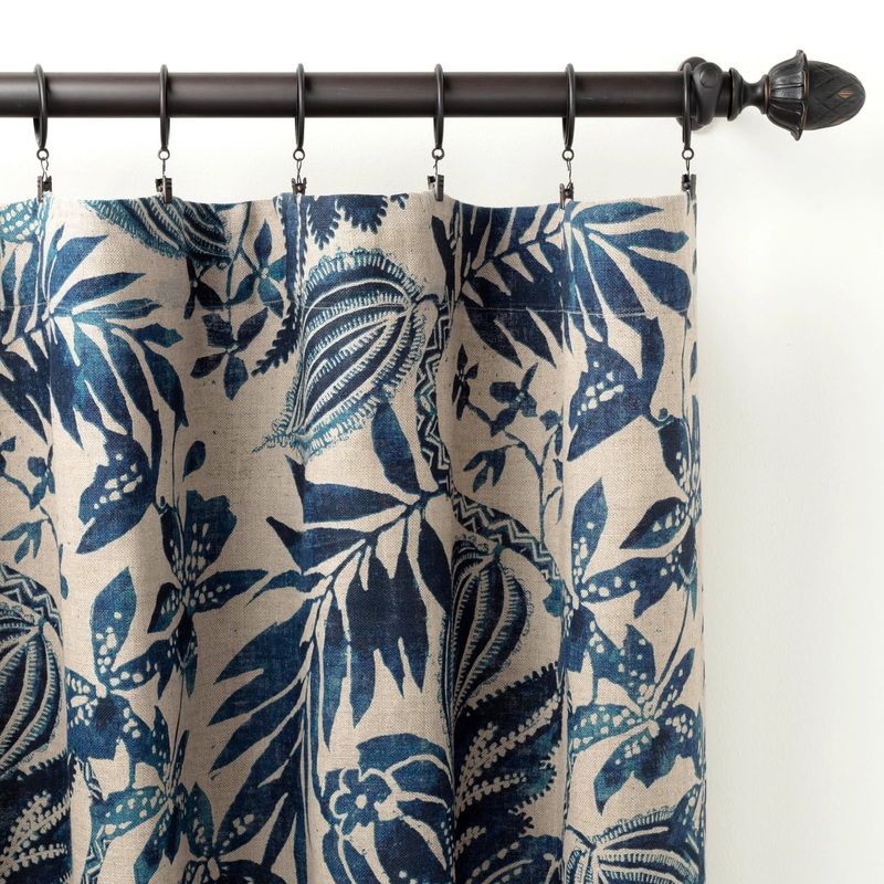Antigua Linen Curtain Panel | Blue