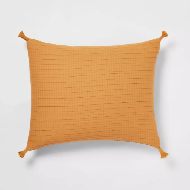 Double Cloth Quilt Sham – Mustard
