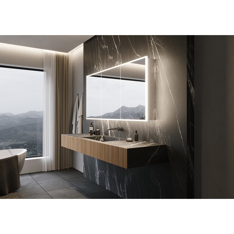 Paris Mirror Cabinet Galaxy 60 x 28 Rectangle LED Illuminated Mirror Cabinets