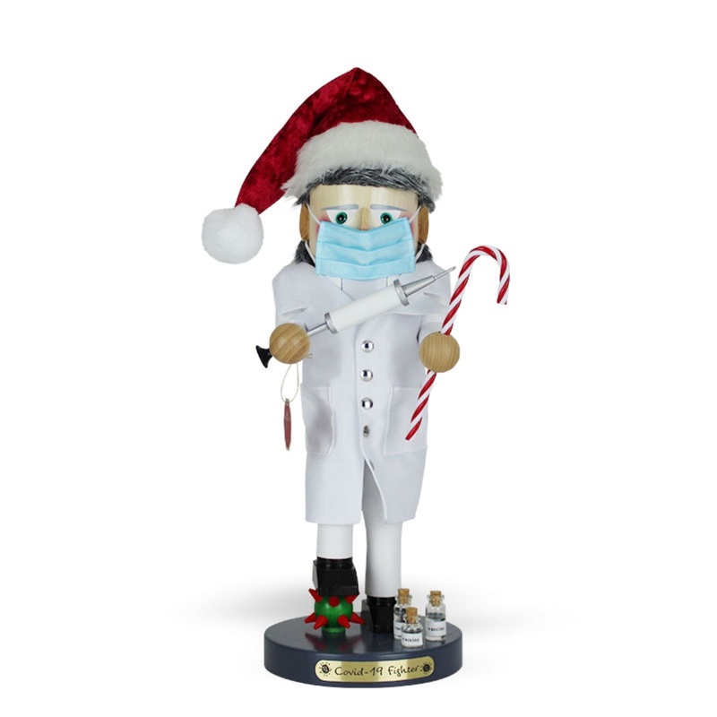 Steinbach Big Nutcracker Collect. Christmas Covid-19 Fighter, 16.5″ Tall