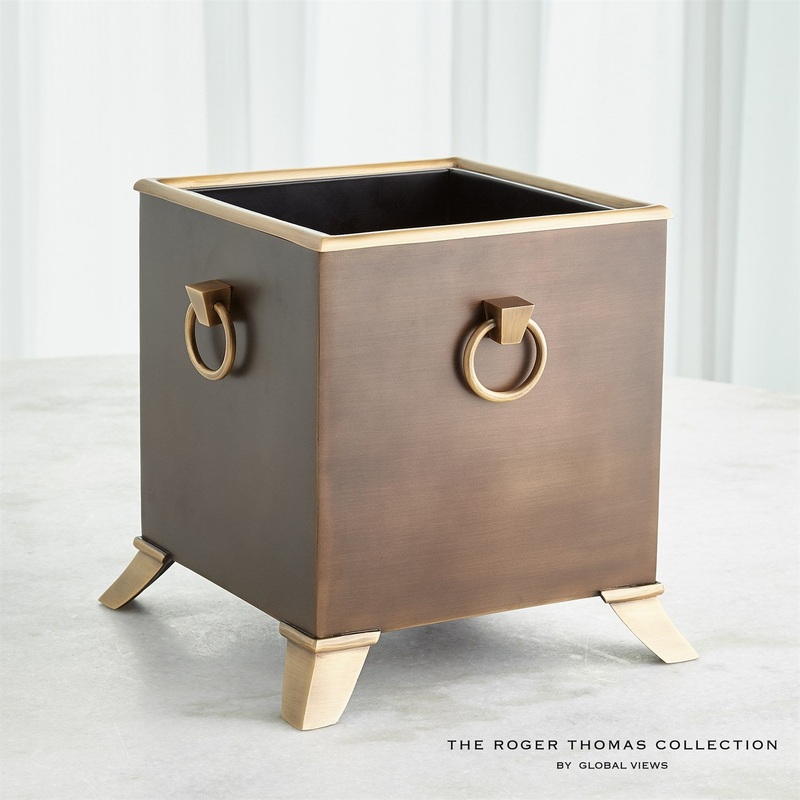 Via Margutta Metal Planter – Brass/Bronze