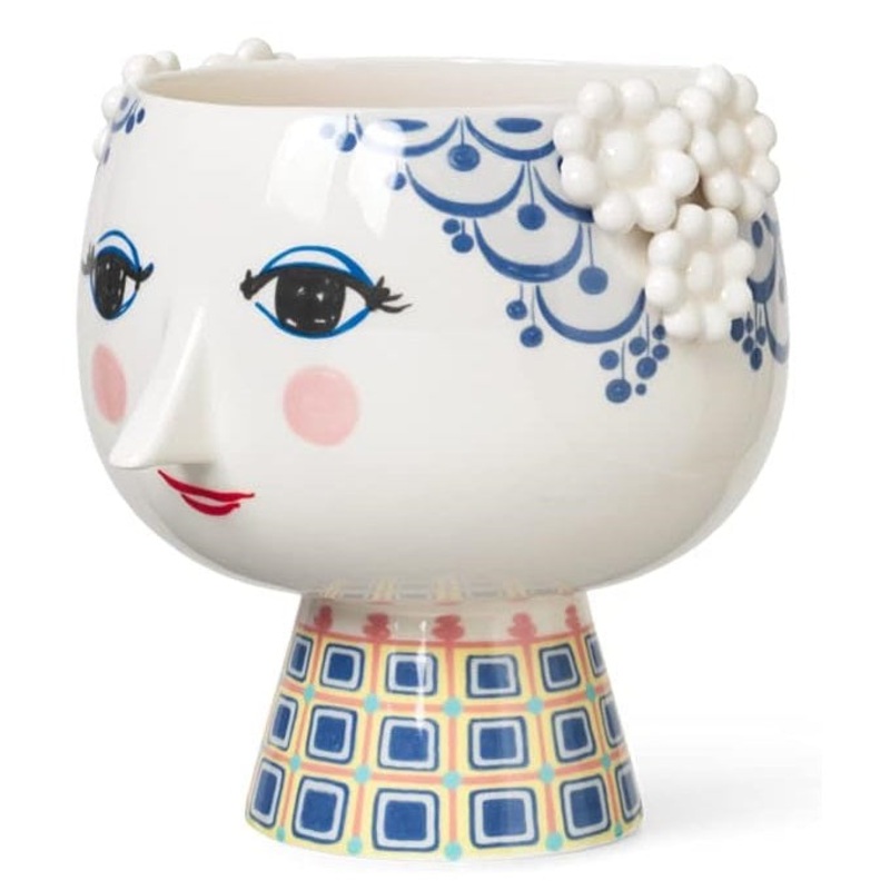 Bjrn Wiinblad Eva Short Base Flowerpot / Vase Blue