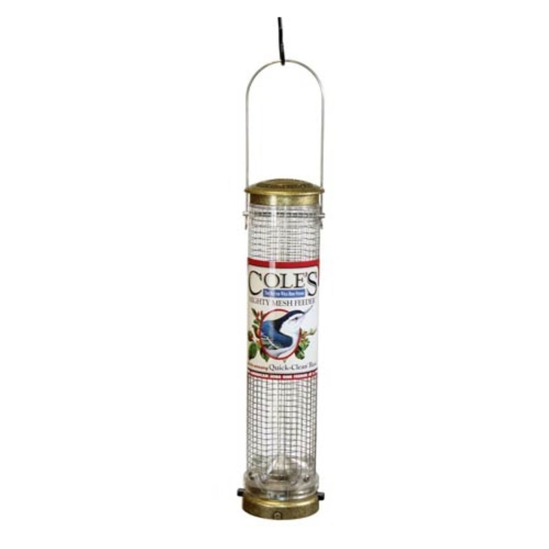 Cole’s Metal Mighty Mesh Tubular Wild Bird Feeder, 1.25 Quart, 14.75″
