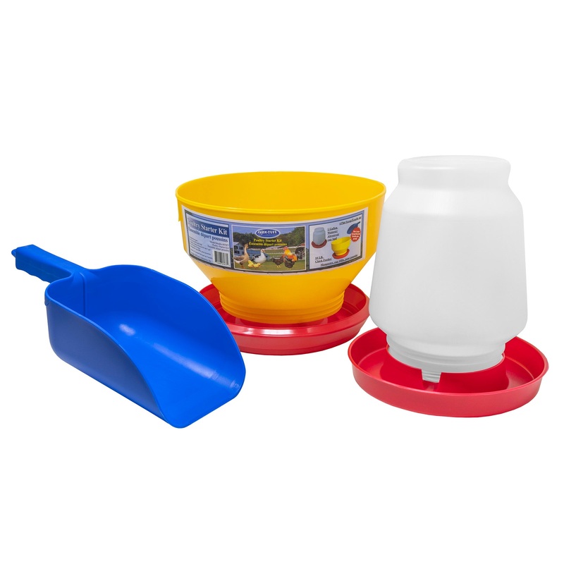 FARM-TUFF Durable Poultry and Game Bird All In One Three Piece Starter Kit for Chickens
