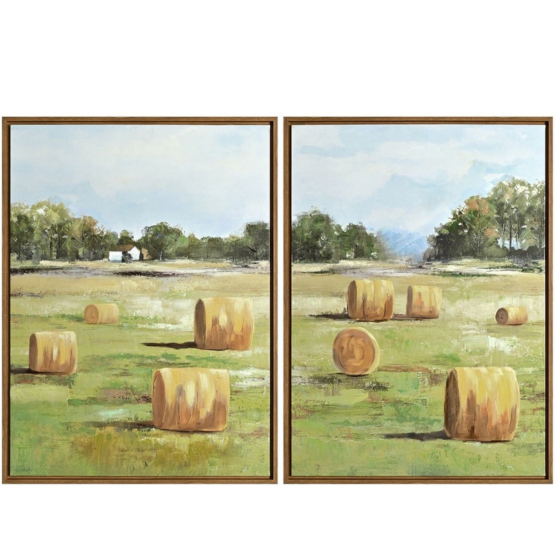 Hay Rolls Framed Art- Pickup Only