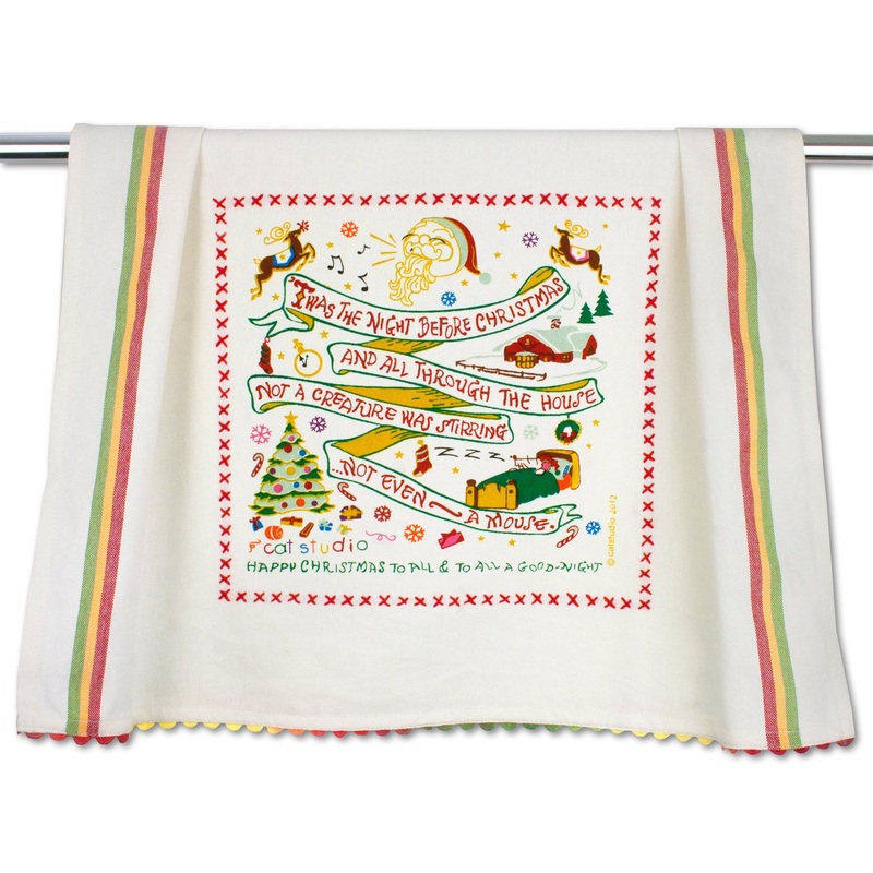 Night Before Christmas Dish Towel