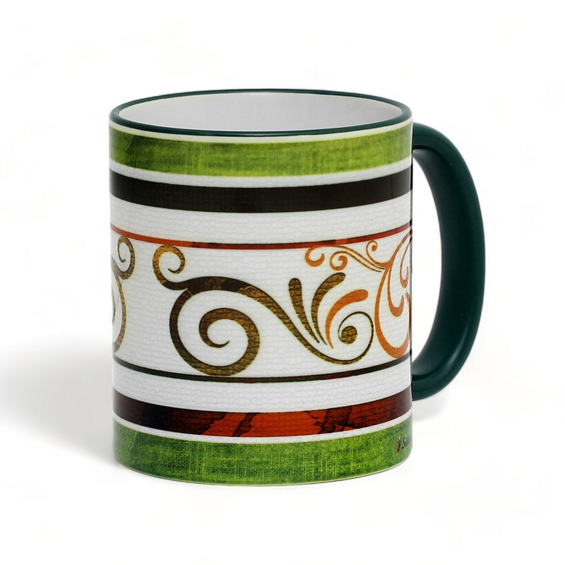 SUBLIMART: Ricco Italia Mug Green Handle+Rim – by Mario Bruno (Design 6400)