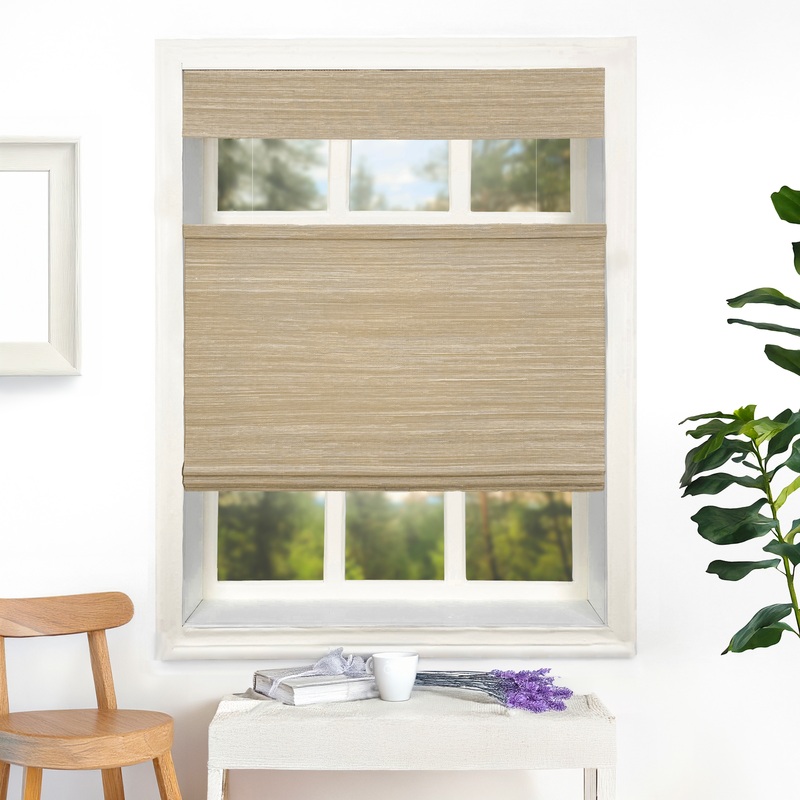 Nomi No-Drill Woven Bamboo Blinds & Shades Top Down Bottom Up | Hemp Grass