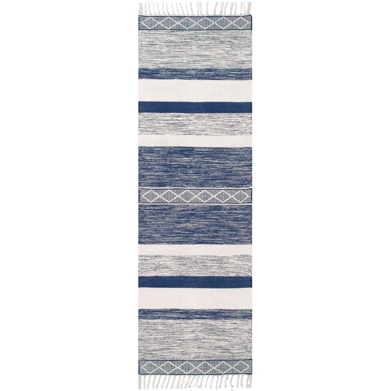 Shaded Striped Fringe Rug | Blue