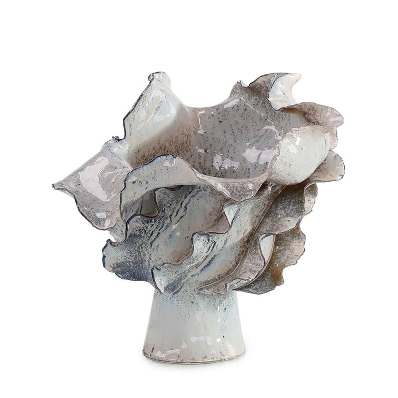 Waved Porcelain Vase Small