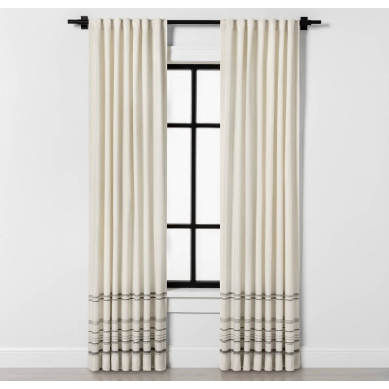 54×95 Engineered Hem Stripe Curtain Panel – H&H with Magnolia