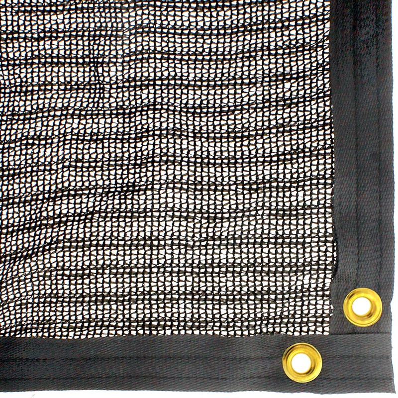 Be Cool Solutions 60% Black Tape Knit Shade Cloth, Grommeted Panel