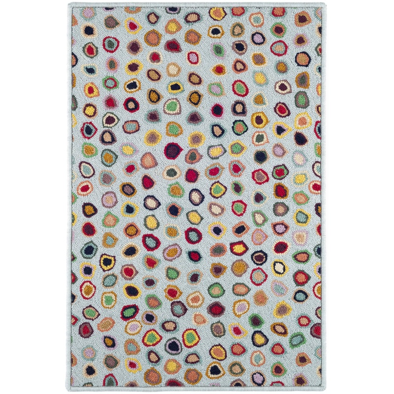 Cat’s Paw Hand Micro Hooked Wool Custom Rug | Blue
