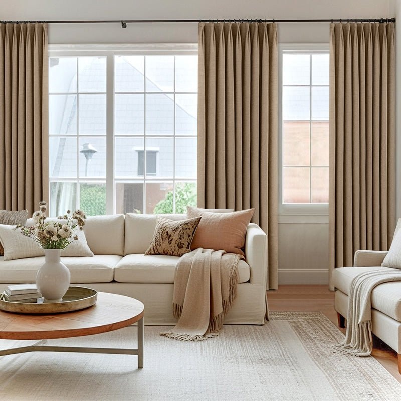 Chenille Heavyweight Luxury Blackout Herringbone Pattern Curtains