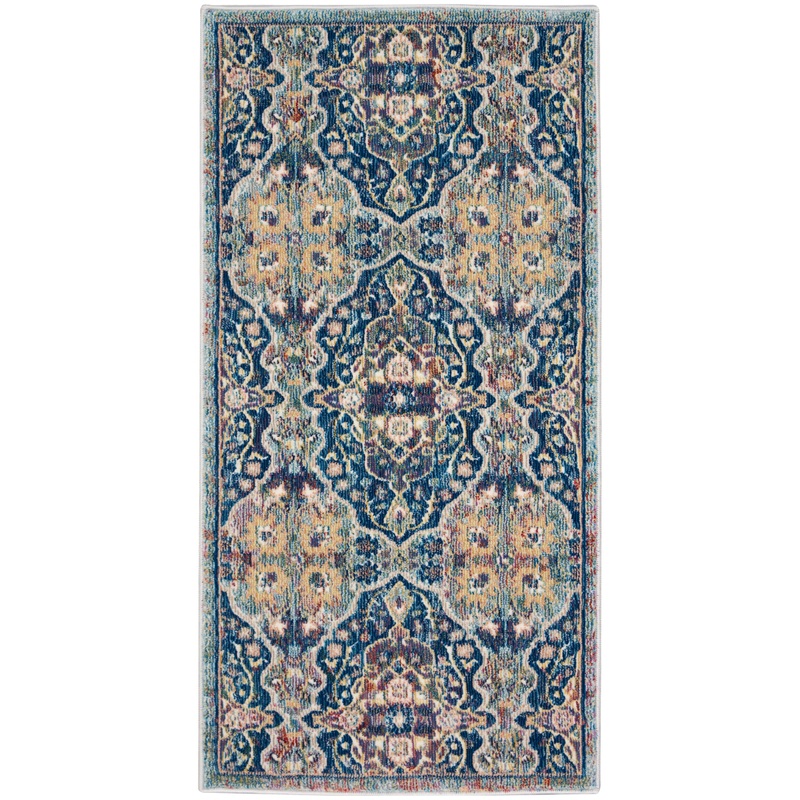 Nourison Ankara Global 2′ x 4′ Navy Multicolor Bohemian Indoor Rug