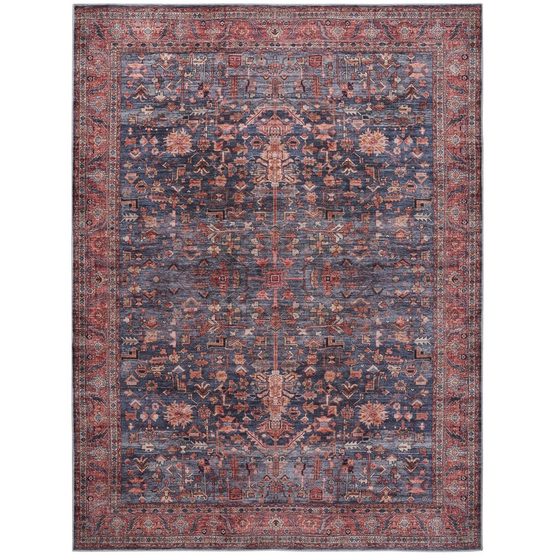 Nourison Grand Washables 7’10” x 9’10” Navy Brick Vintage Indoor Rug