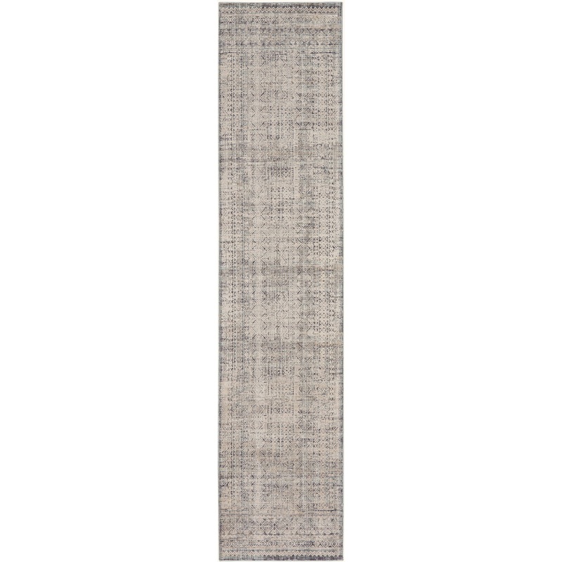 Nourison Lynx 2’3″ x 8′ Ivory Blue Vintage Indoor Rug