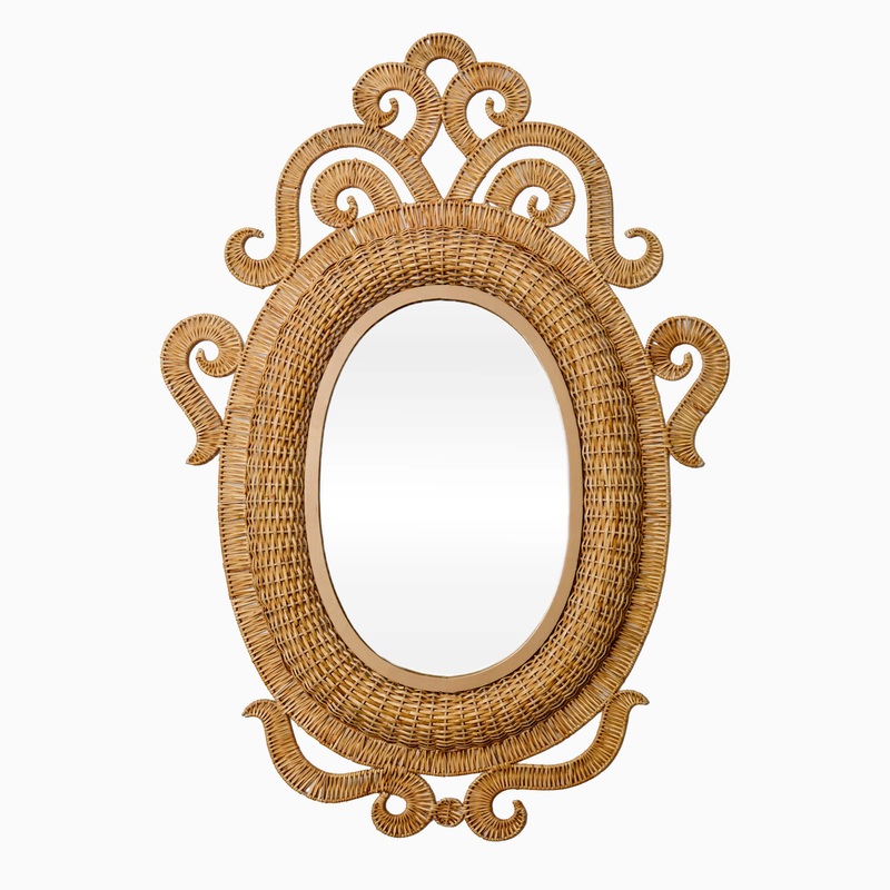 Oval Grand Rattan Mirror