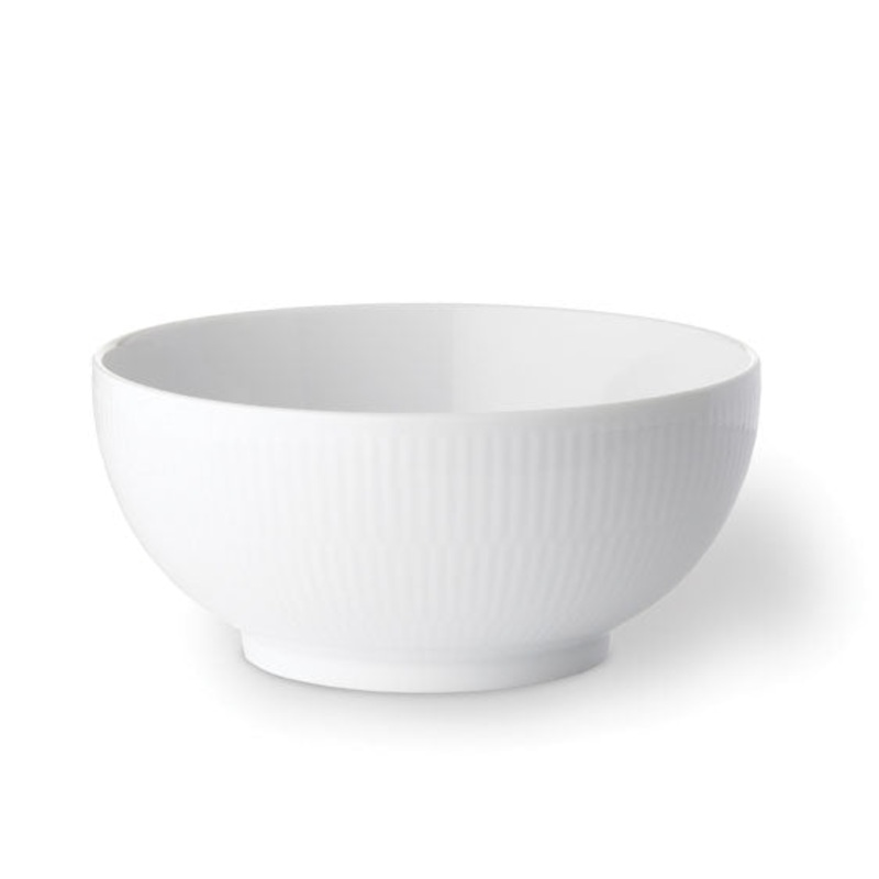 White Fluted Plain Serving Bowl (7 Cups)