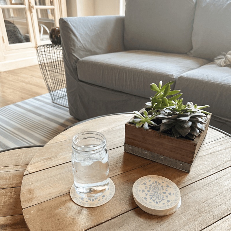 Amelia Coaster (Set of 8) | Homestead Blue – Premium Vinyl Mat