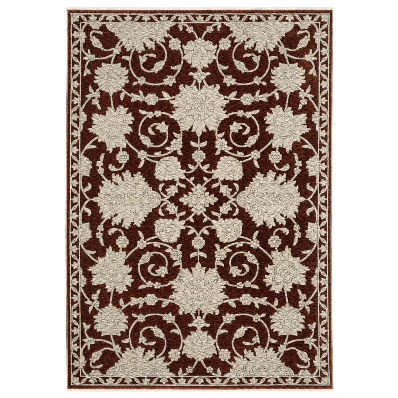 Capella Red Beige Traditional Floral Indoor Rug