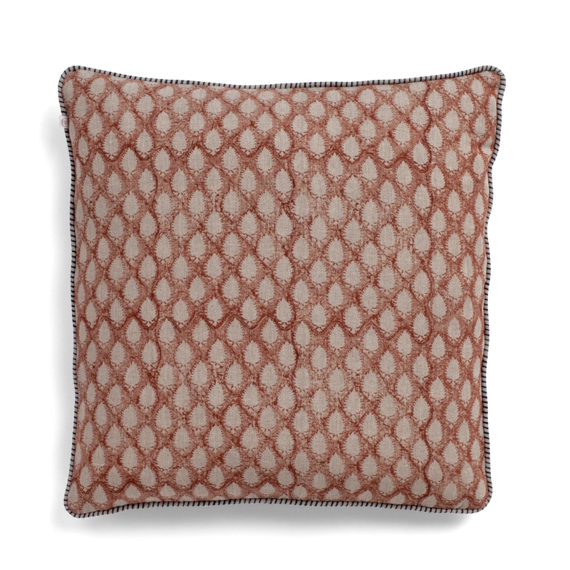 Linen Cushion Cover Cypress Design – Mustard