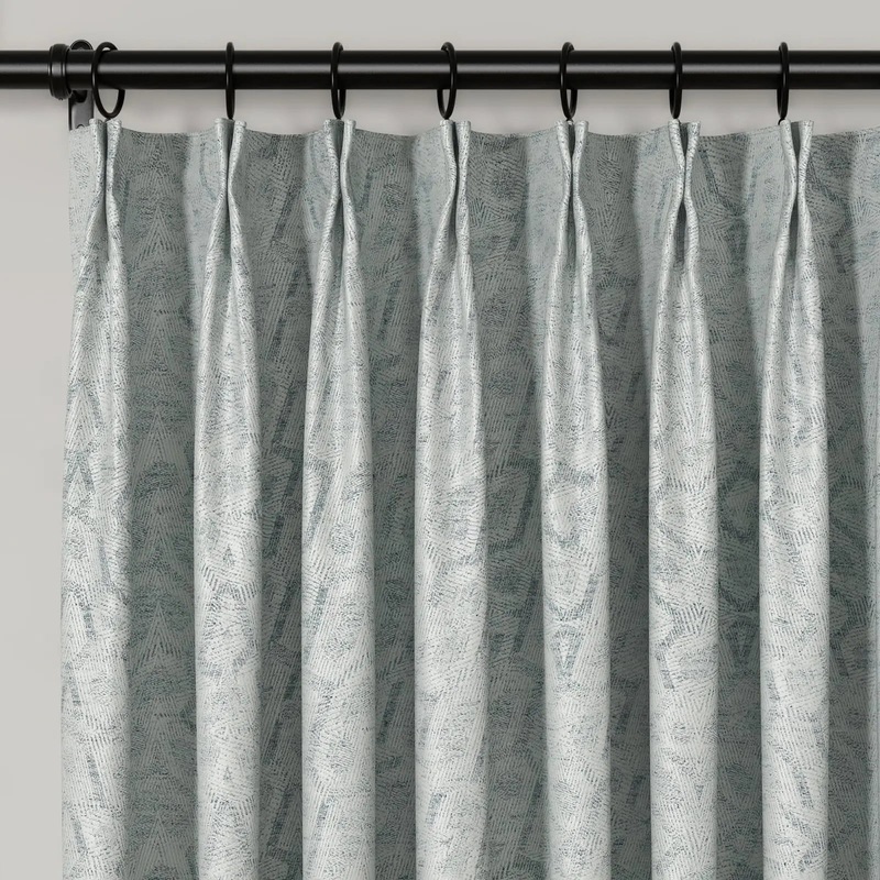 Lydia Polygon Jacquard Curtain Pleated