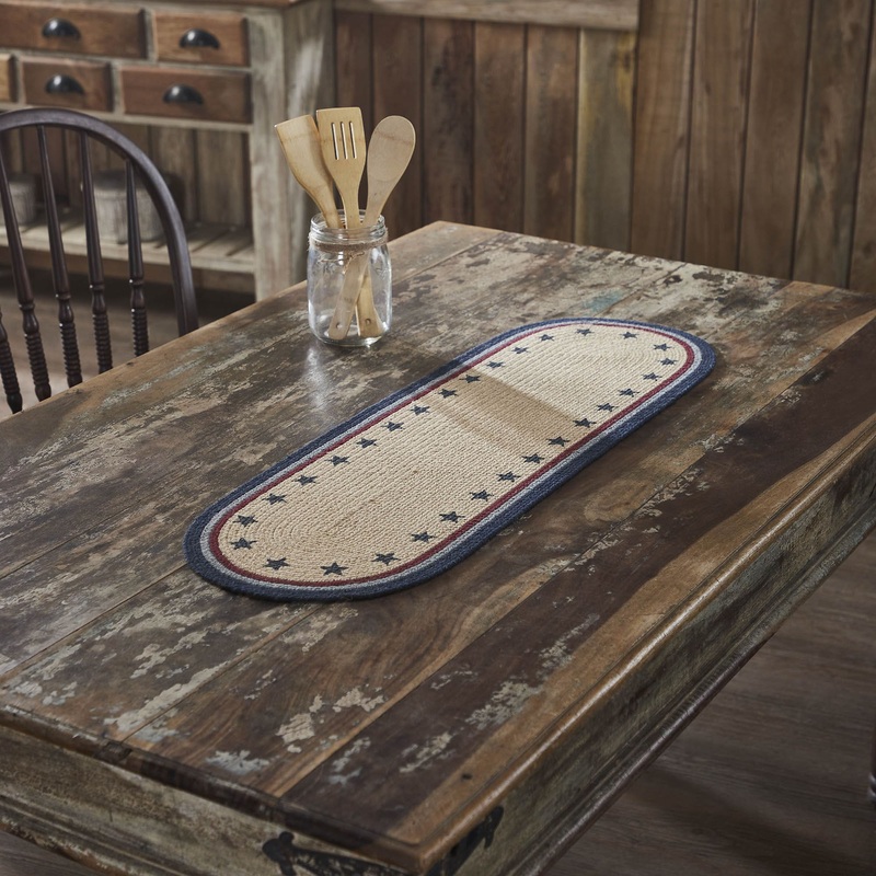 My Country Oval Runner Stencil Stars 12×36