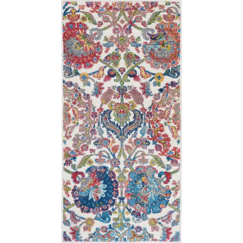 Nourison Ankara Global 2′ x 4′ Ivory/Blue Vintage Indoor Rug