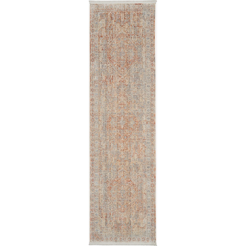 Nourison Lustrous Weave 2’2″ x 7’6″ Grey/Brick Vintage Indoor Rug