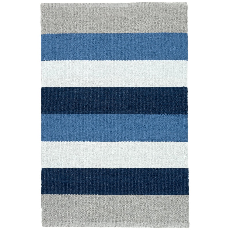 Ocean Stripe Handwoven Indoor/Outdoor Rug | Blue