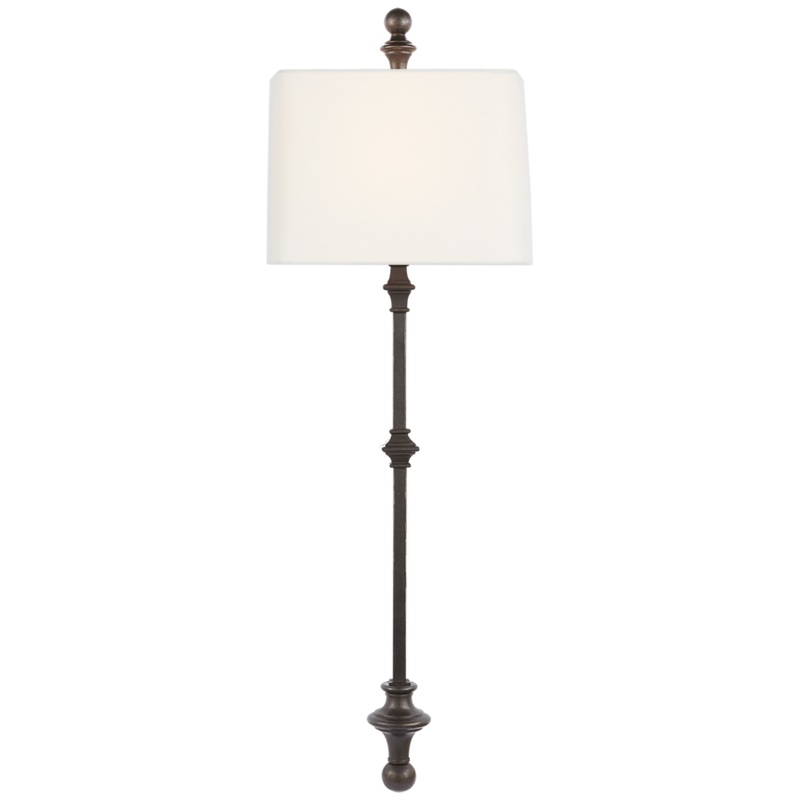 Cawdor Stanchion Wall Light with Linen Shade