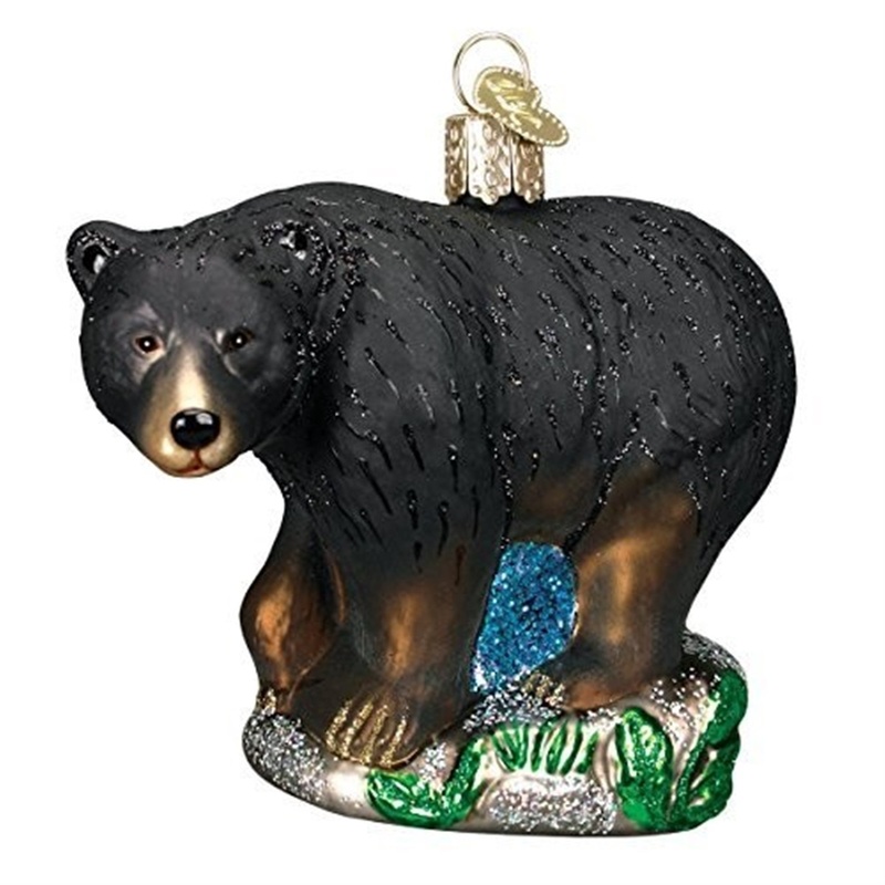 Old World Christmas Black Bear Glass Blown Ornament