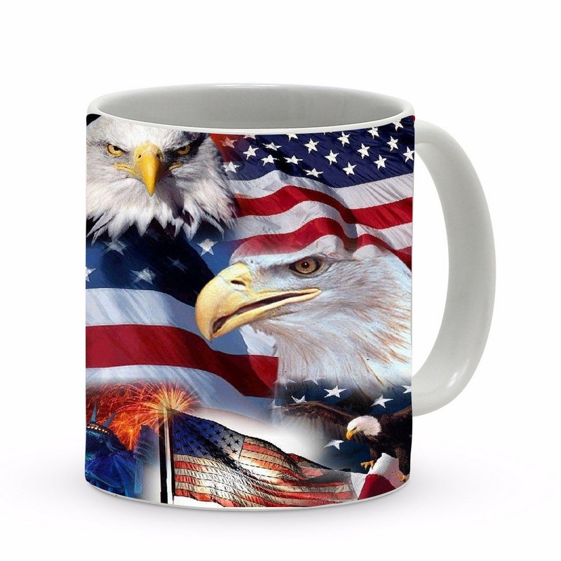 SUBLIMART: Patriotic Mug ‘Multi Eagle Reflections’ (Design 35)