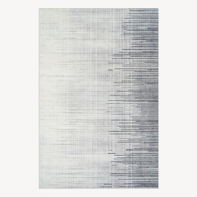 Easy Clean Washable Rug Modern Weathered Earthy Linear Design Durable Spillproof Pet-Friendly Non-Slip Pad Living Room Area Rug