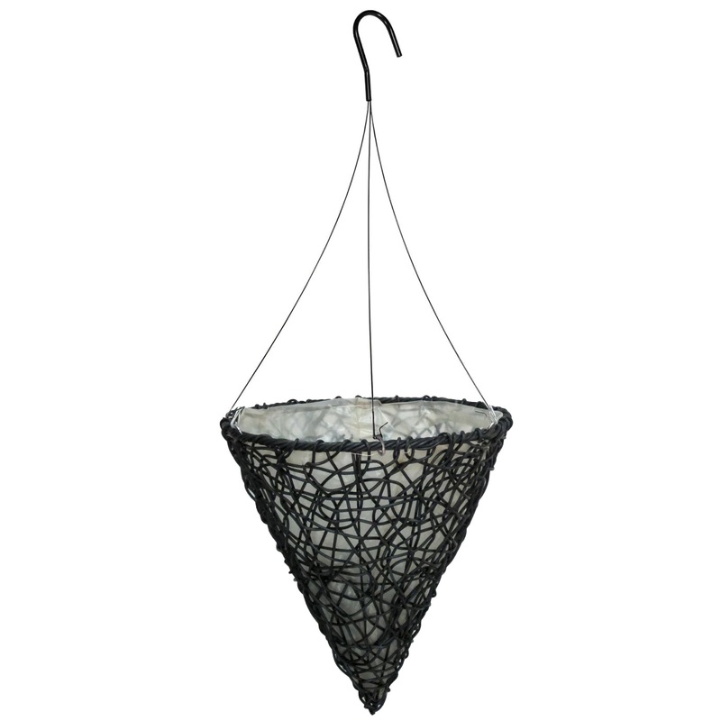 Gardener Select 14 in. Cone Resin Wicker Hanging Baskets