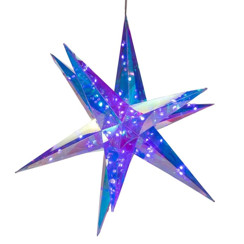 Kurt Adler Pre-Lit Smart Holographic Starburst, 17.75in