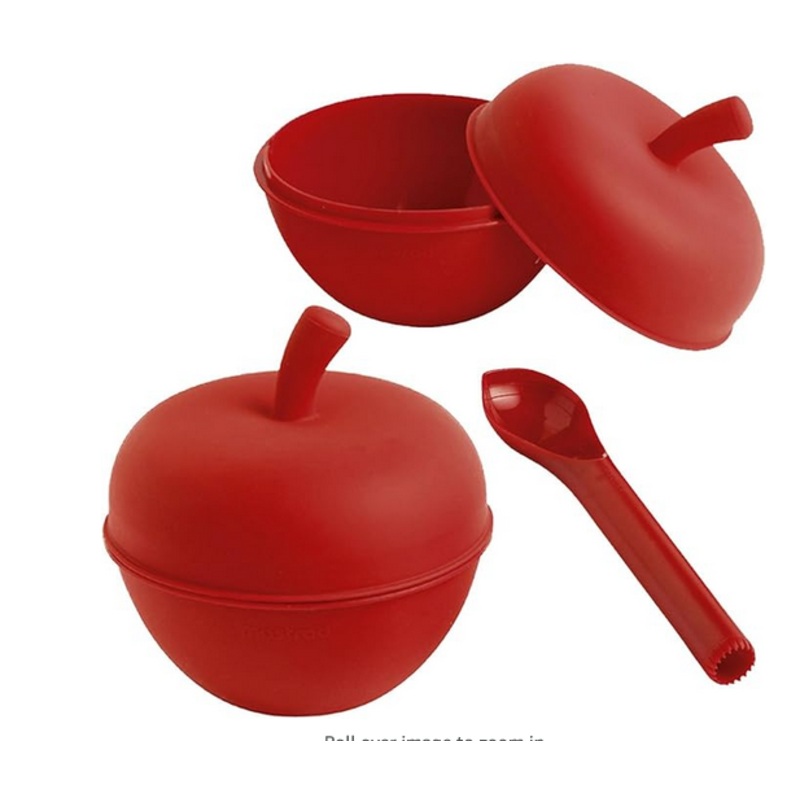 Mastrad Two Silicone Oven Apple Cookers And Fruit Corer set Cookware, Red