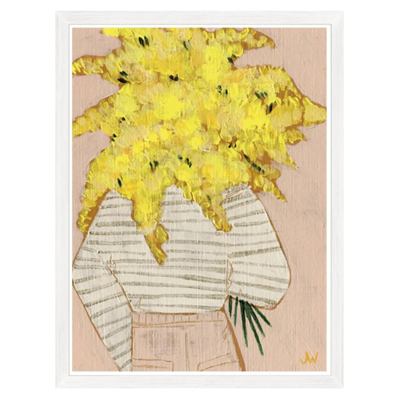 “Yellow Floral Style” Framed Art Print