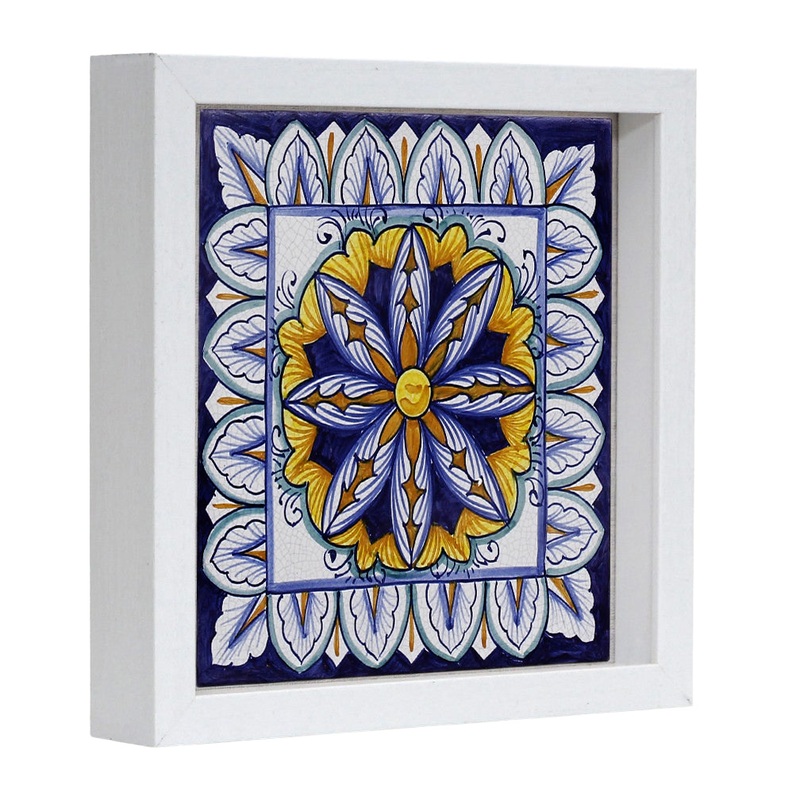 ANTICA DERUTA: Hand Painted Ceramic Deruta Wall Hung Tile 8″ (PT/43)