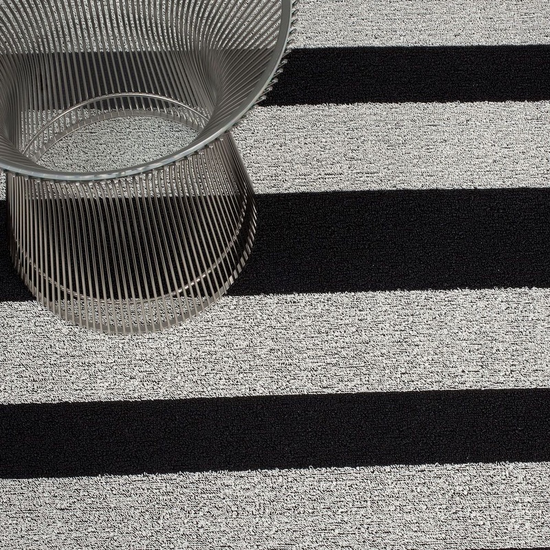 Chilewich Shag Bold Stripe Floormat Black/White