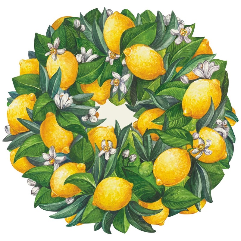 Die-cut Lemon Wreath Placemat