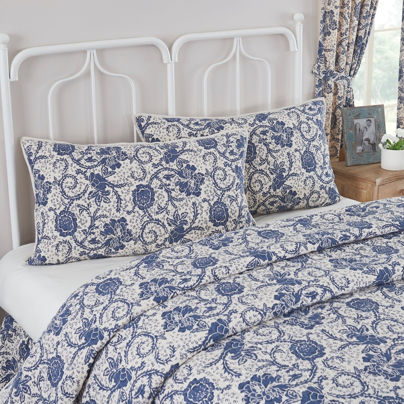 Dorset Navy Floral King Sham 21×37