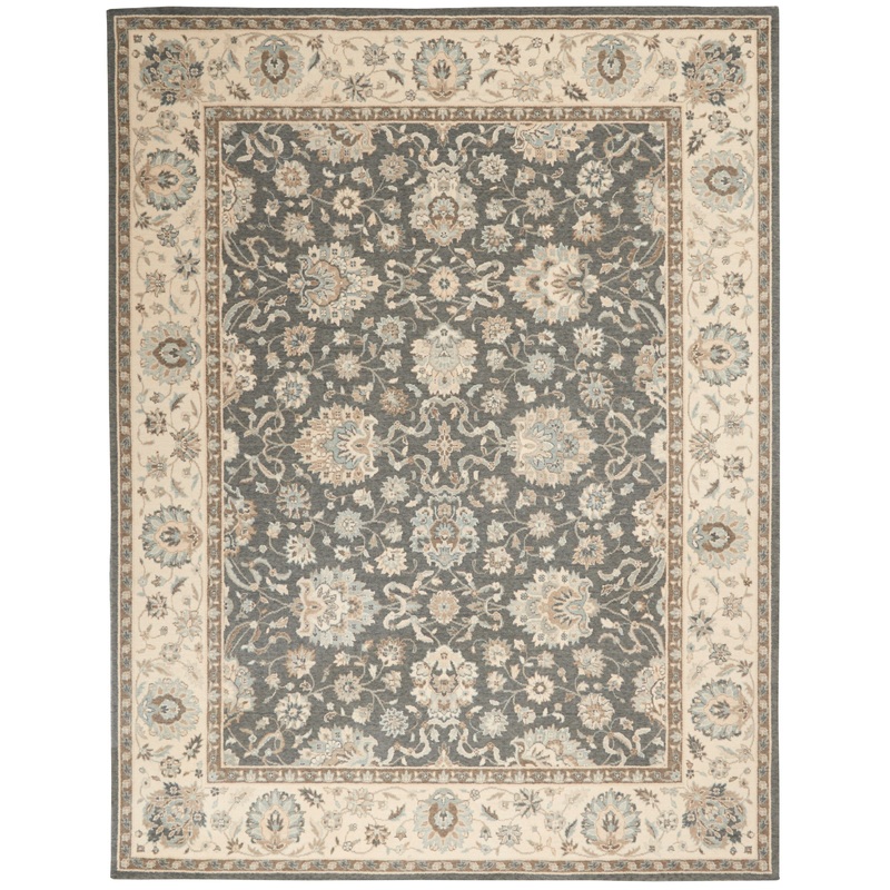 Nourison Living Treasures 7’6″ x 9’6″ Grey/Ivory Farmhouse Indoor Rug
