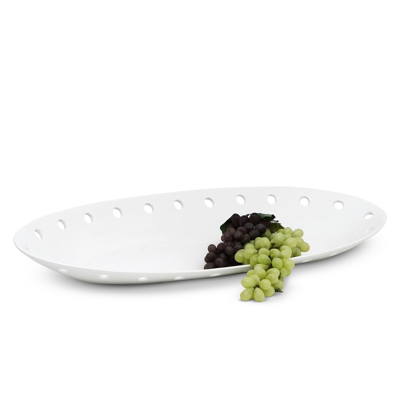 PURITY GLAMOUR: Large Oval Tray Centerpiece – Pure White