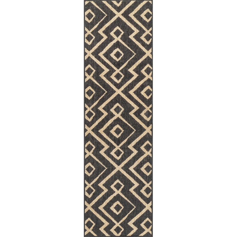 Spearhead Trellis Indoor/Outdoor Rug | Charcoal