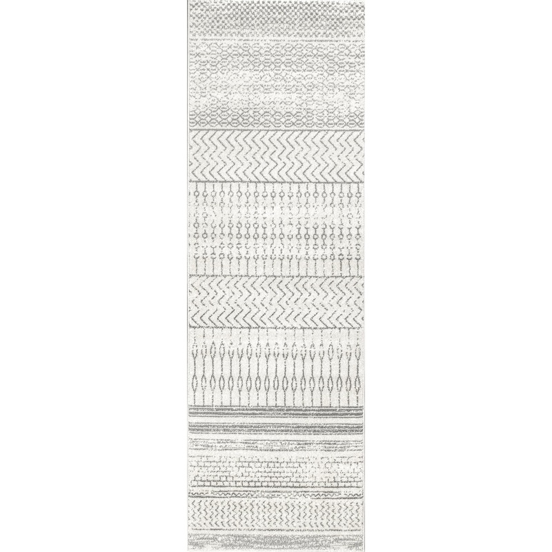 Banded Abacus And Stripes Rug | Grey