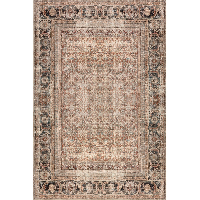 Petunia Medallion Washable Rug | Brown