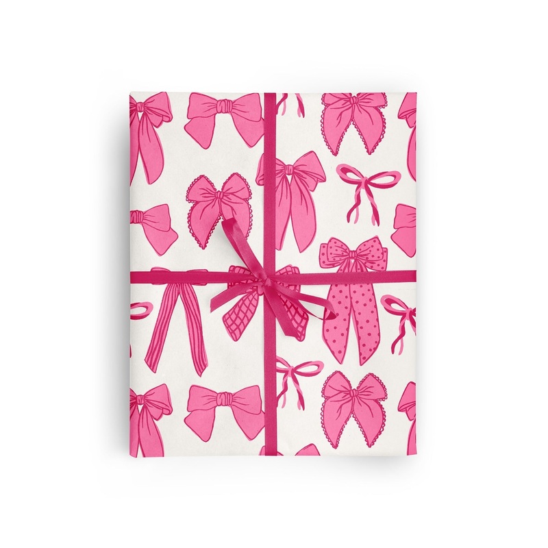 Pink and Red Bows Wrapping Paper Roll