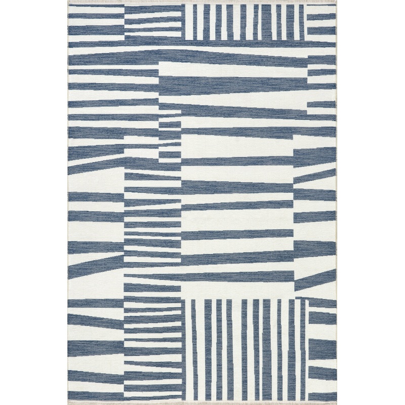 Felipa Abstract Reversible Washable Rug | Blue